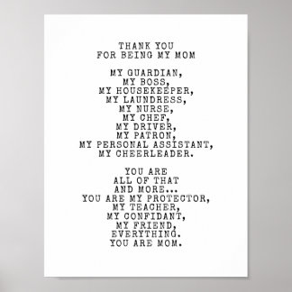 An ode to my mom | Personalize this Poem Poster