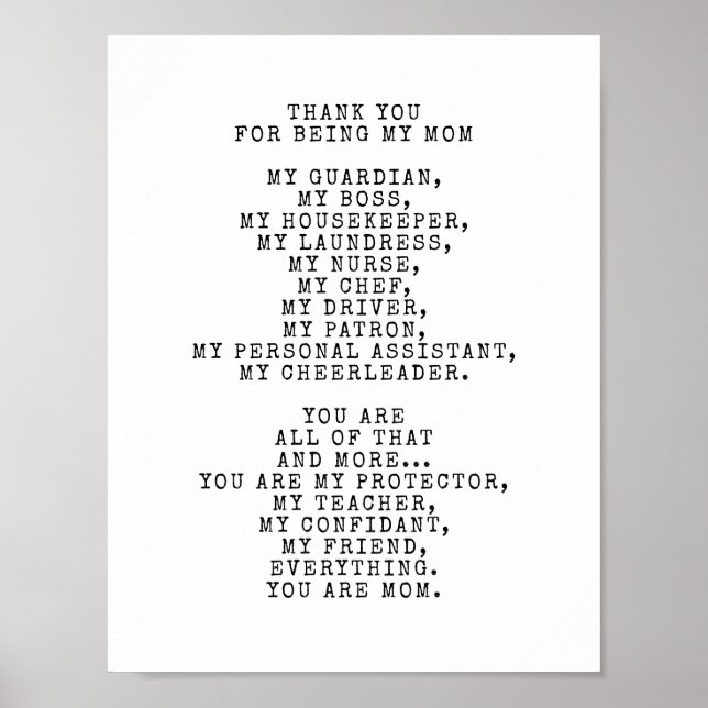 An ode to my mom | Personalize this Poem Poster (Front)