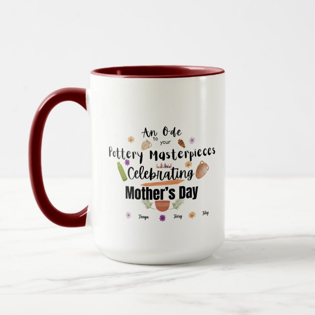 An Ode to Pottery Mom Mother's Day Mug (Left)