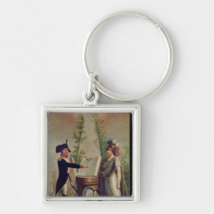 An Officer of the National Guard Swearing an Oath Keychain