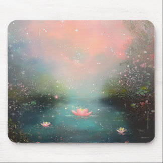 an oil painting on a pond mouse pad