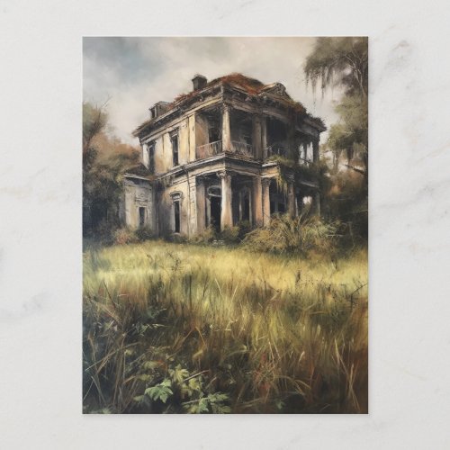 An Old Abandoned Rural House Postcard