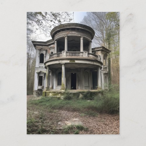 An Old Abandoned Rural Mansion Postcard