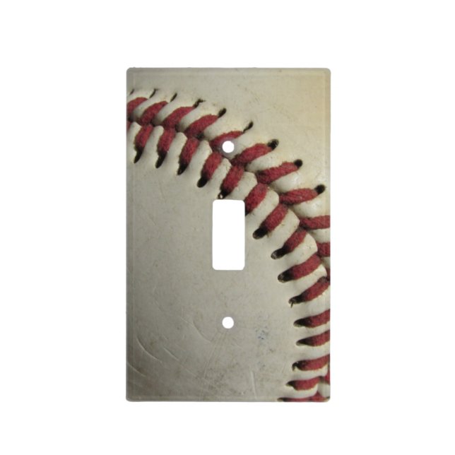 An Old Baseball Light Switch Cover (Front)