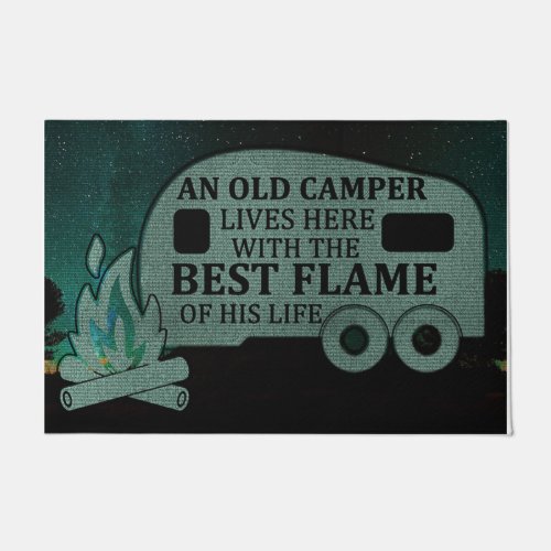 An Old Camper And The Best Flame Of His Life Mat