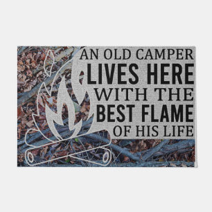 An Old Camper Lives Here With The Best Flame Doormat