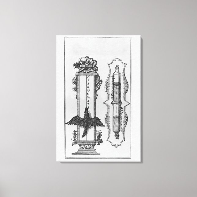 An old clepsydras, illustration canvas print (Front)