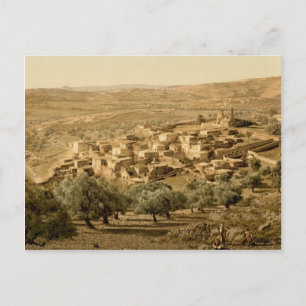 An old colored photo of Bethany, in the holy land Postcard