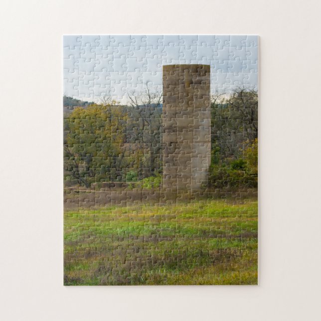 An Old Farm Silo Jigsaw Puzzle (Vertical)