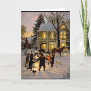 An Old Fashion Vintage Christmas Holiday Card