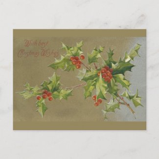 An Old Fashioned Christmas Wish - Vintage Postcard