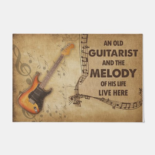 An Old Guitarist And The Melody Of His Life Doormat