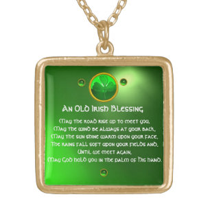 An Old Irish Blessing Gold Plated Necklace
