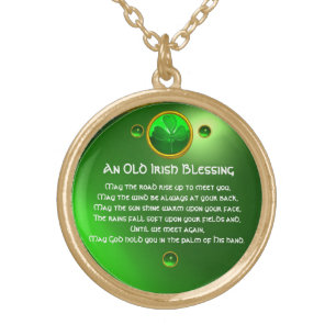 An Old Irish Blessing Gold Plated Necklace