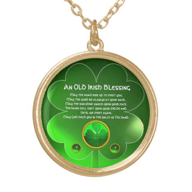 An Old Irish Blessing Gold Plated Necklace (Front)