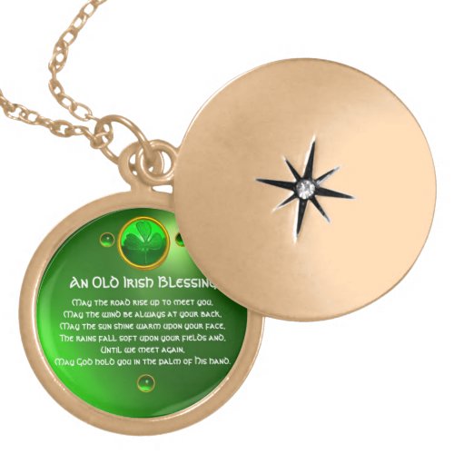 An Old Irish Blessing Gold Plated Necklace