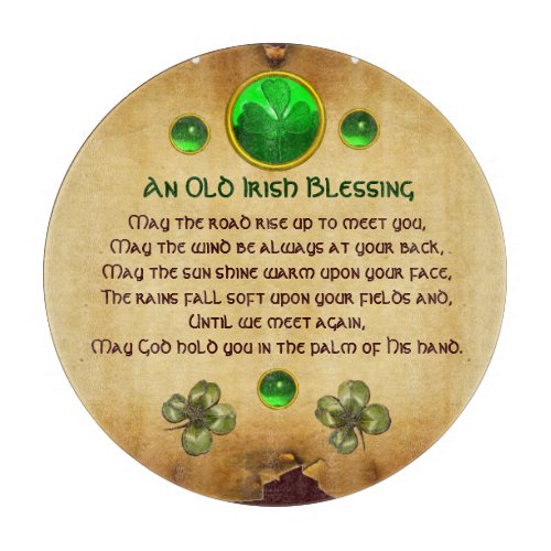 An Old Irish Blessing Parchment  Cutting Board