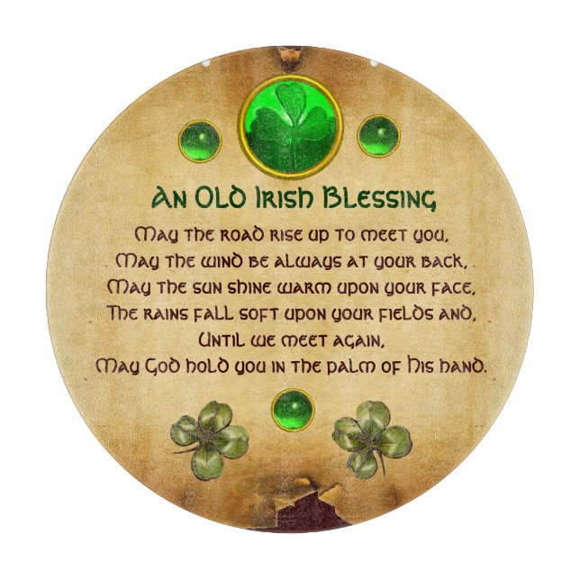 An Old Irish Blessing Parchment  Cutting Board (Front)