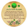 An Old Irish Blessing Parchment ,Flowers and Gems Classic Round Sticker