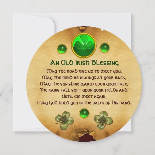 An Old Irish Blessing Parchment  Invitation