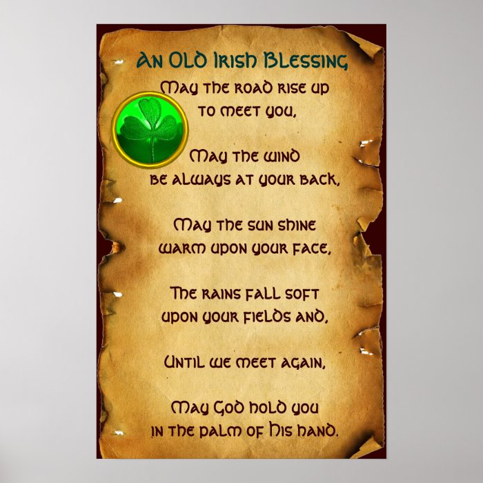 An Old Irish Blessing Parchment Poster