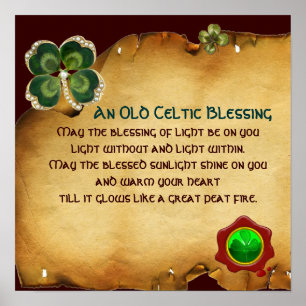 An Old Irish Blessing Parchment Poster