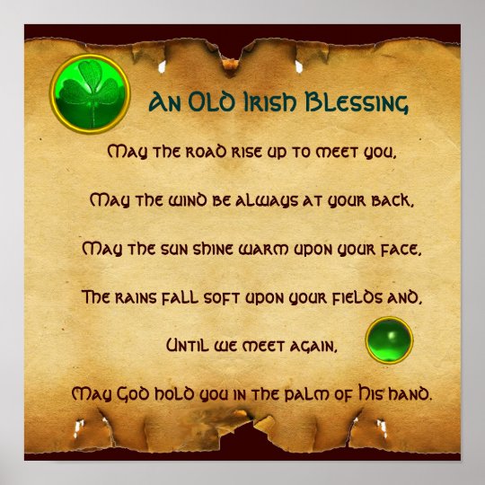 An Old Irish Blessing Parchment, Square Poster | Zazzle.com