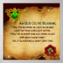 An Old Irish Blessing Parchment with Celtic Heart Poster