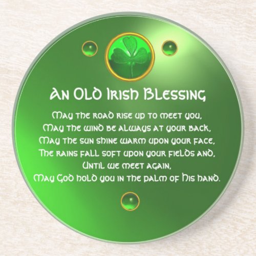 An Old Irish Blessing Shamrock Coaster