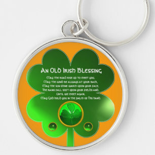 An Old Irish Blessing Shamrock Keychain