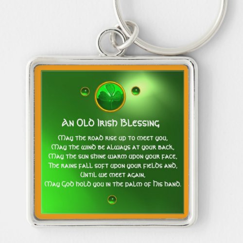 An Old Irish Blessing Shamrock Keychain