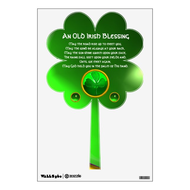 An Old Irish Blessing Shamrock Wall Decal (Front)