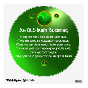 An Old Irish Blessing Shamrock Wall Decal