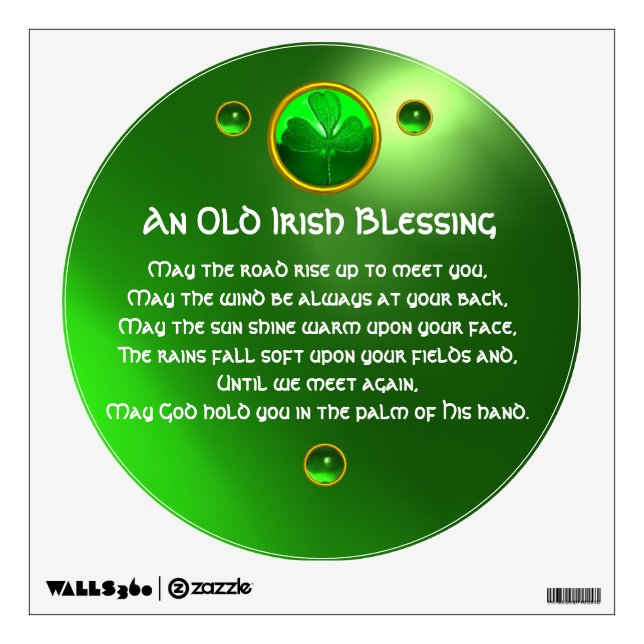 An Old Irish Blessing Shamrock Wall Decal (Front)
