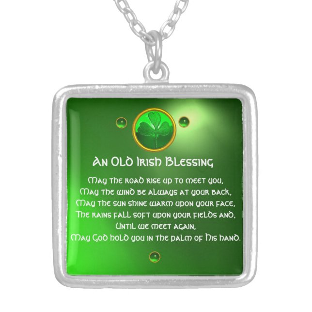 An Old Irish Blessing Silver Plated Necklace (Front)