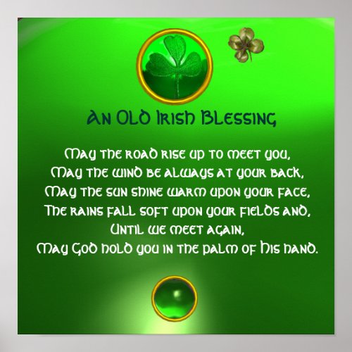 An Old Irish Blessing  Square Poster