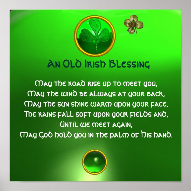 An Old Irish Blessing , Square Poster | Zazzle