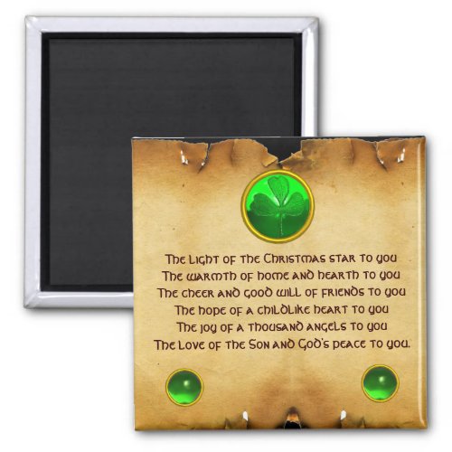 An Old Irish Christmas Blessing Parchment Magnet