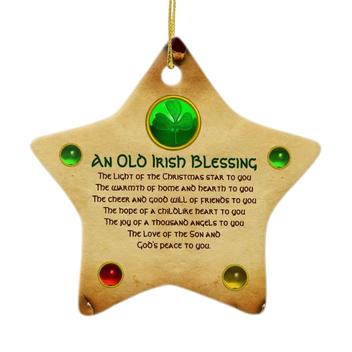 An Old Irish Christmas Blessing Star Parchment Ornaments