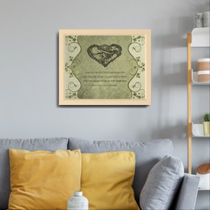 AN OLD IRISH WEDDING Blessing Distressed Damask Framed Art