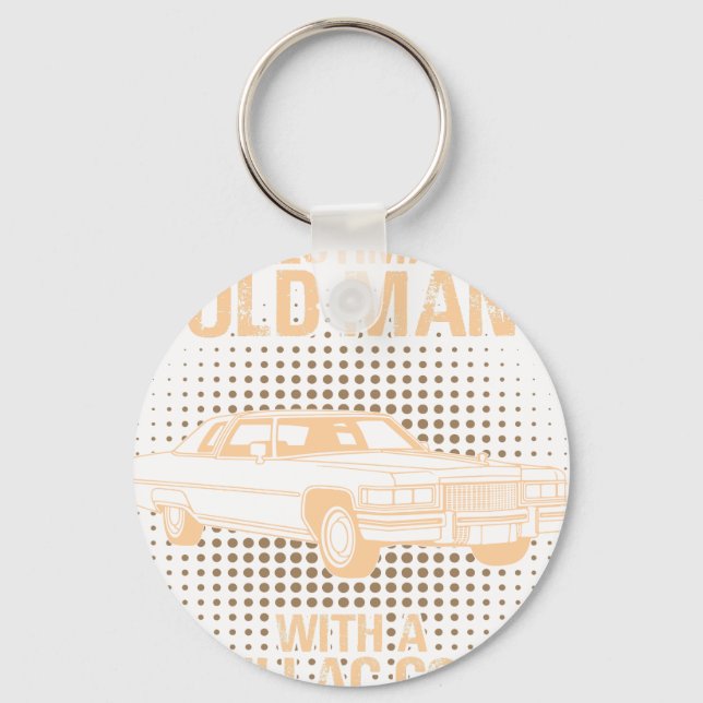 An Old Man Cadillac Coupe De Ville Keychain (Front)