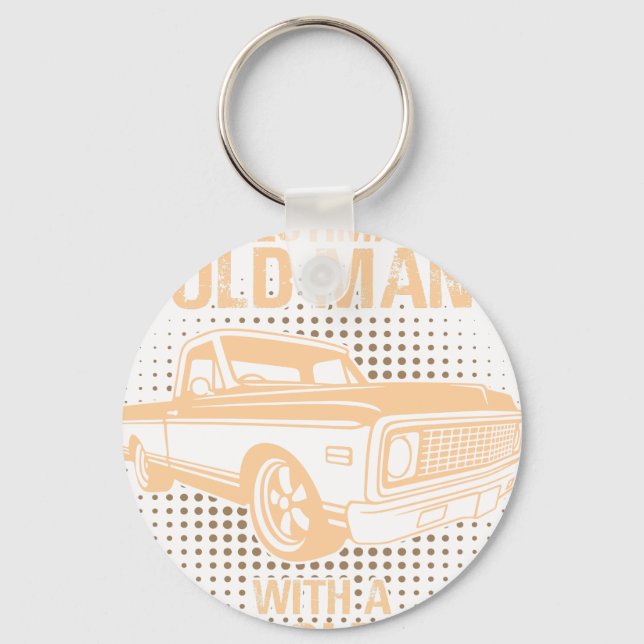 An Old Man Chevrolet C10 1971 To 1972 Keychain (Front)