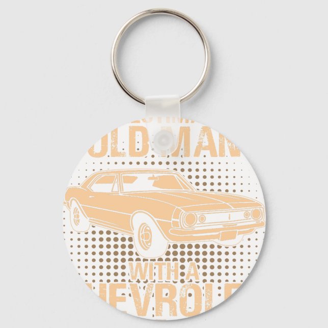An Old Man Chevrolet Camaro 1966 To 68 Keychain (Front)