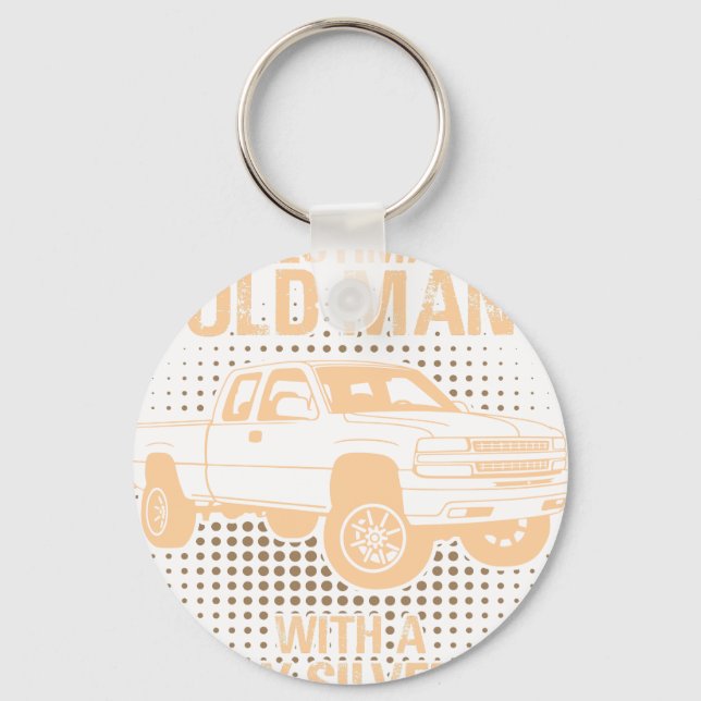 An Old Man Chevrolet Silverado 2000 Keychain (Front)