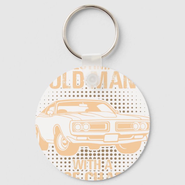 An Old Man Dodge Charger 1971 Keychain (Front)