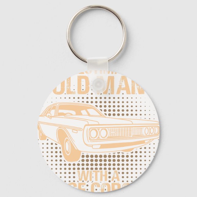 An Old Man Dodge Coronet 1972 Keychain (Front)