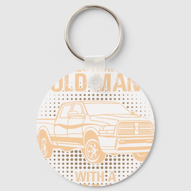 An Old Man Dodge Ram Keychain (Front)