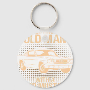 An Old Man Ford Mustang 1966 Fastback Keychain