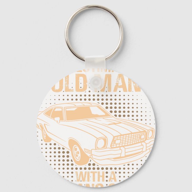 An Old Man Ford Mustang 1977 Cobra Keychain (Front)