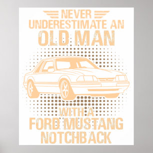An Old Man Ford Mustang 1989 Notchback Poster
